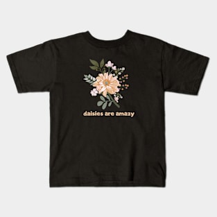 Daisies Minimalist Flora Positive Vintage Retro Kids T-Shirt